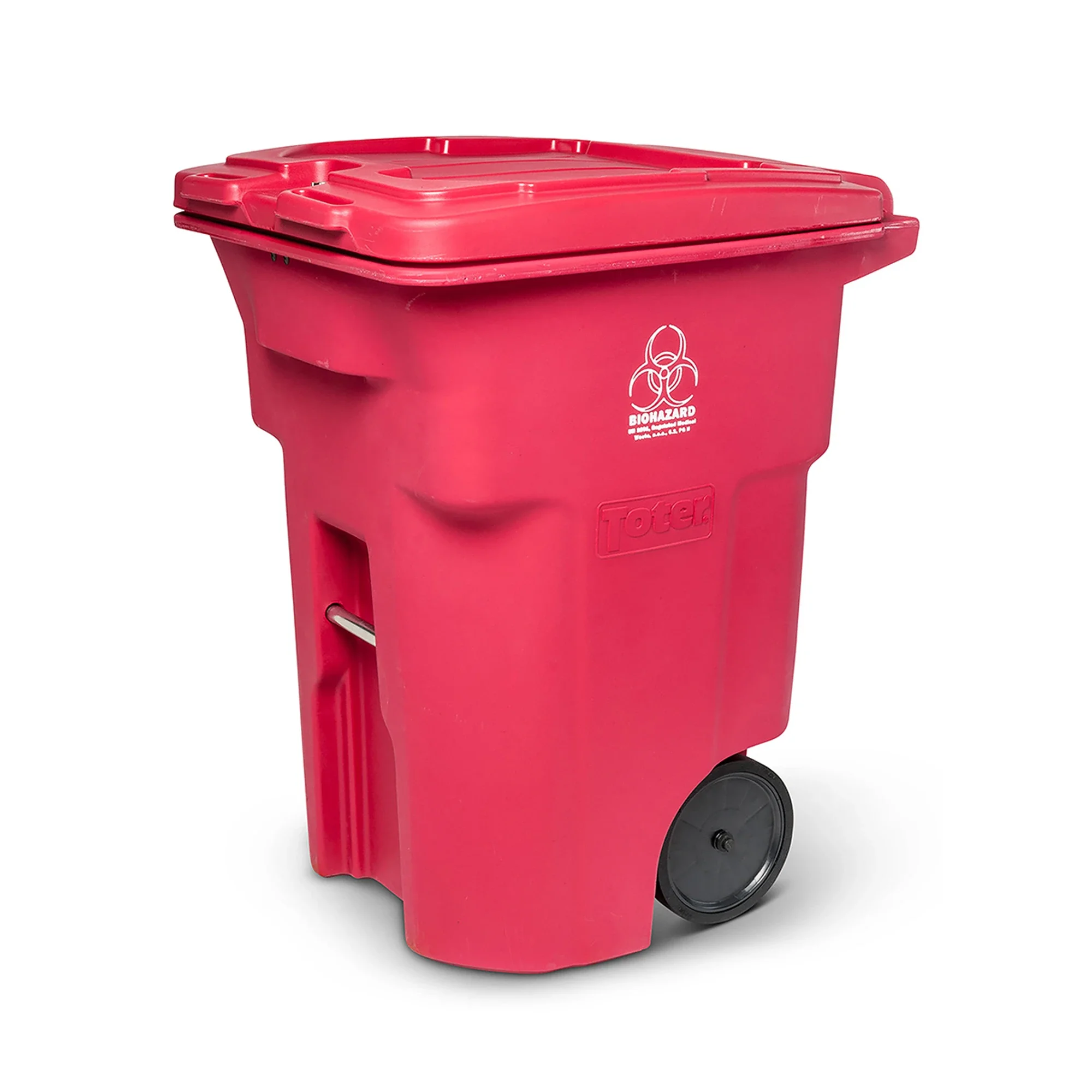 Toter® 96 Gal. Red Hazardous Waste Trash Can with Wheels and