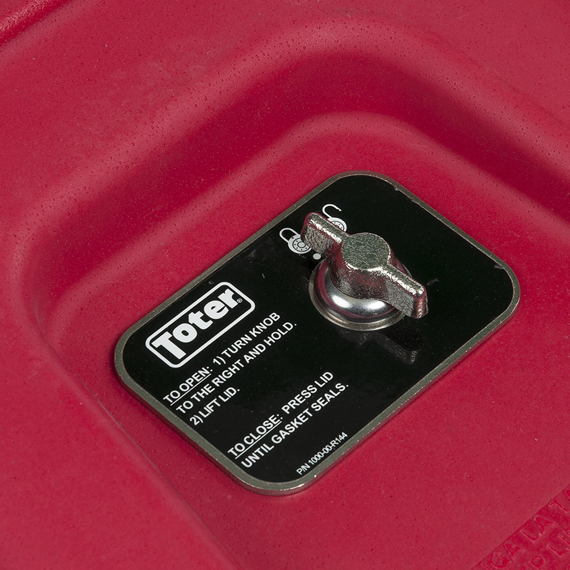 Toter® 96 Gal. Red Hazardous Waste Trash Can with Wheels and