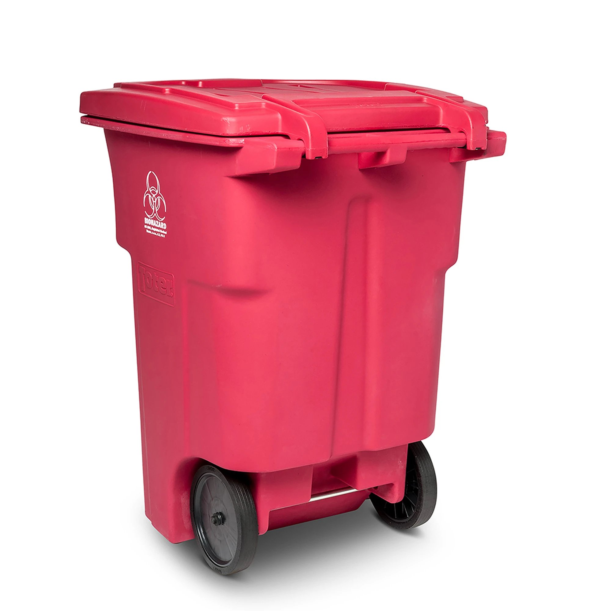 Toter® 96 Gal. Red Hazardous Waste Trash Can with Wheels and