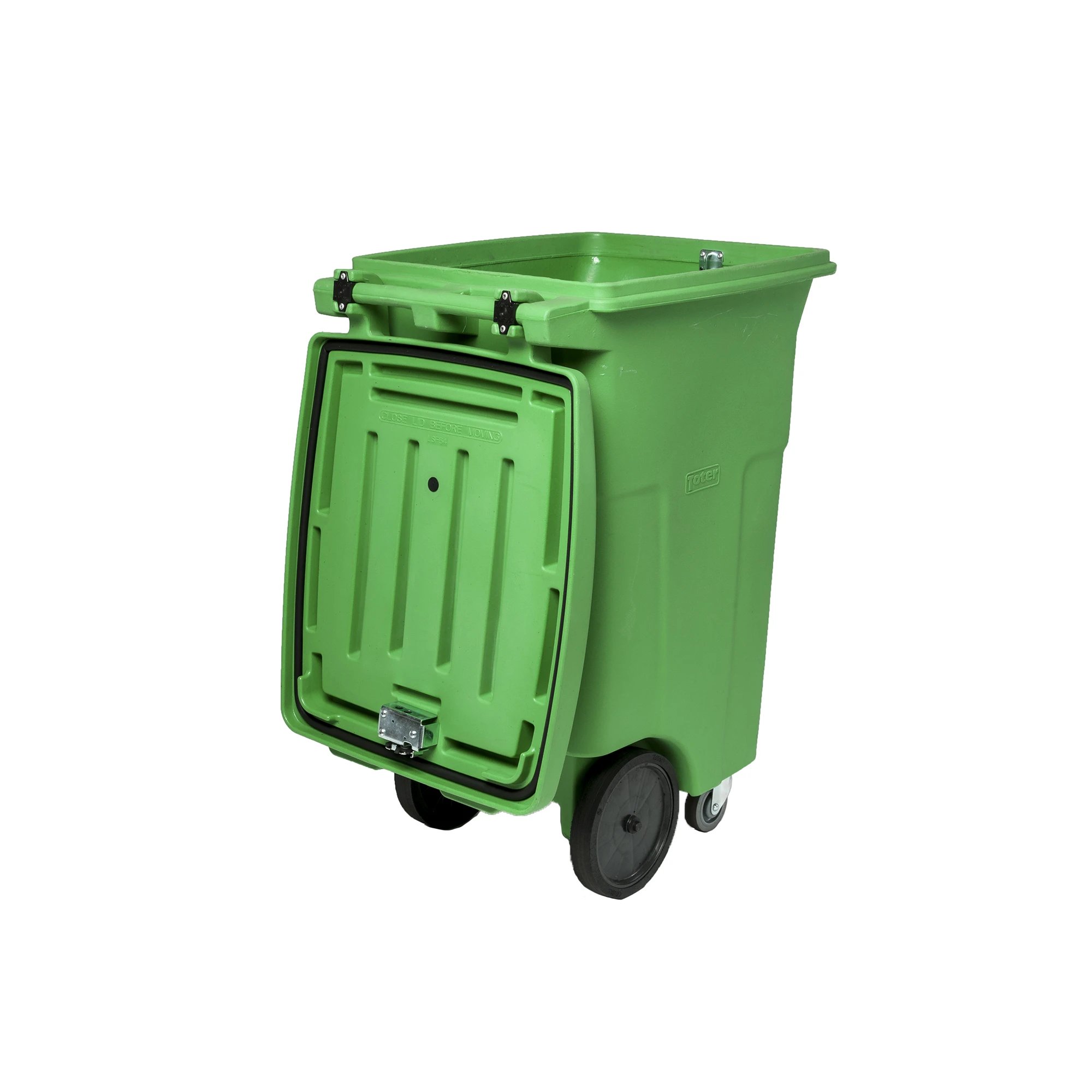 Toter® 64 Gal. Lime Green Organics Trash Can with Wheels and Lid (2 caster  wheels 2 stationary wheels) | Wastebuilt.com, image size:2000x2000