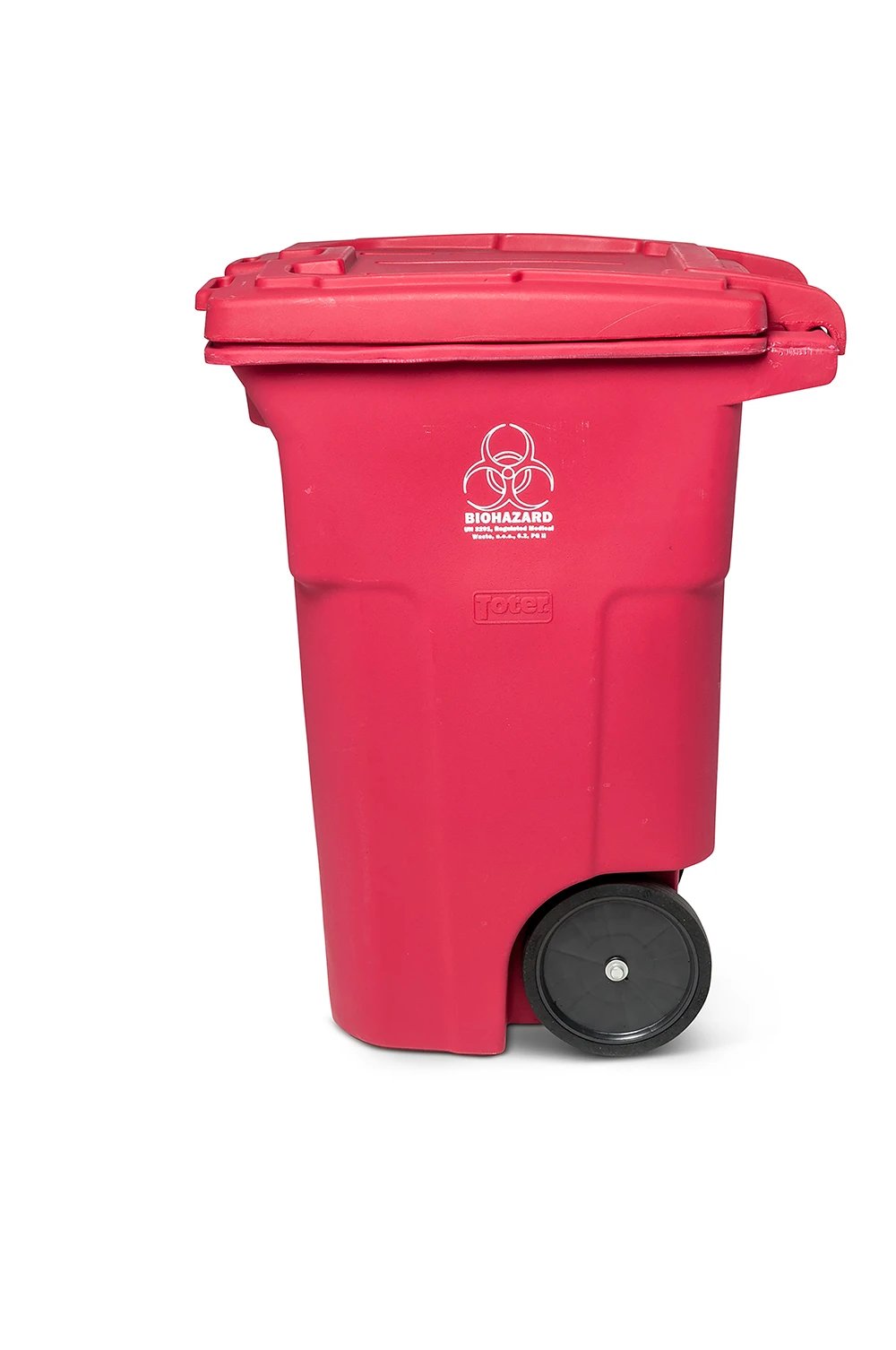 Toter® 64 Gal. Red Hazardous Waste Trash Can with Wheels and Lid Lock