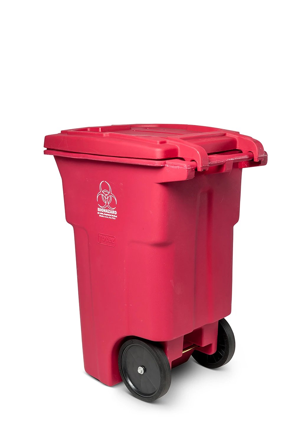 Toter® 64 Gal. Red Hazardous Waste Trash Can with Wheels and Lid Lock