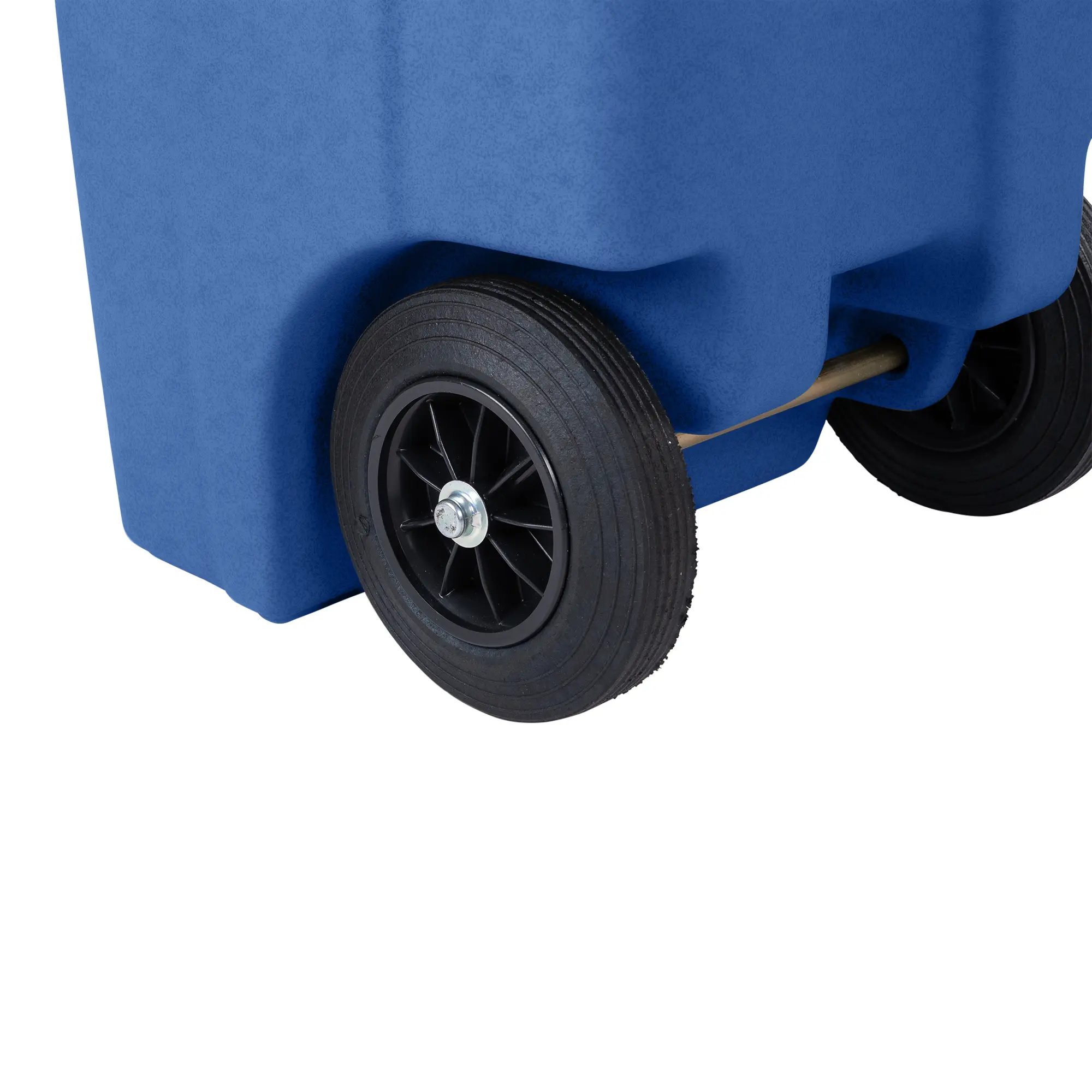 Toter® 32 Gal. Blue Trash Can with Quiet Wheels and Attached Blue Lid