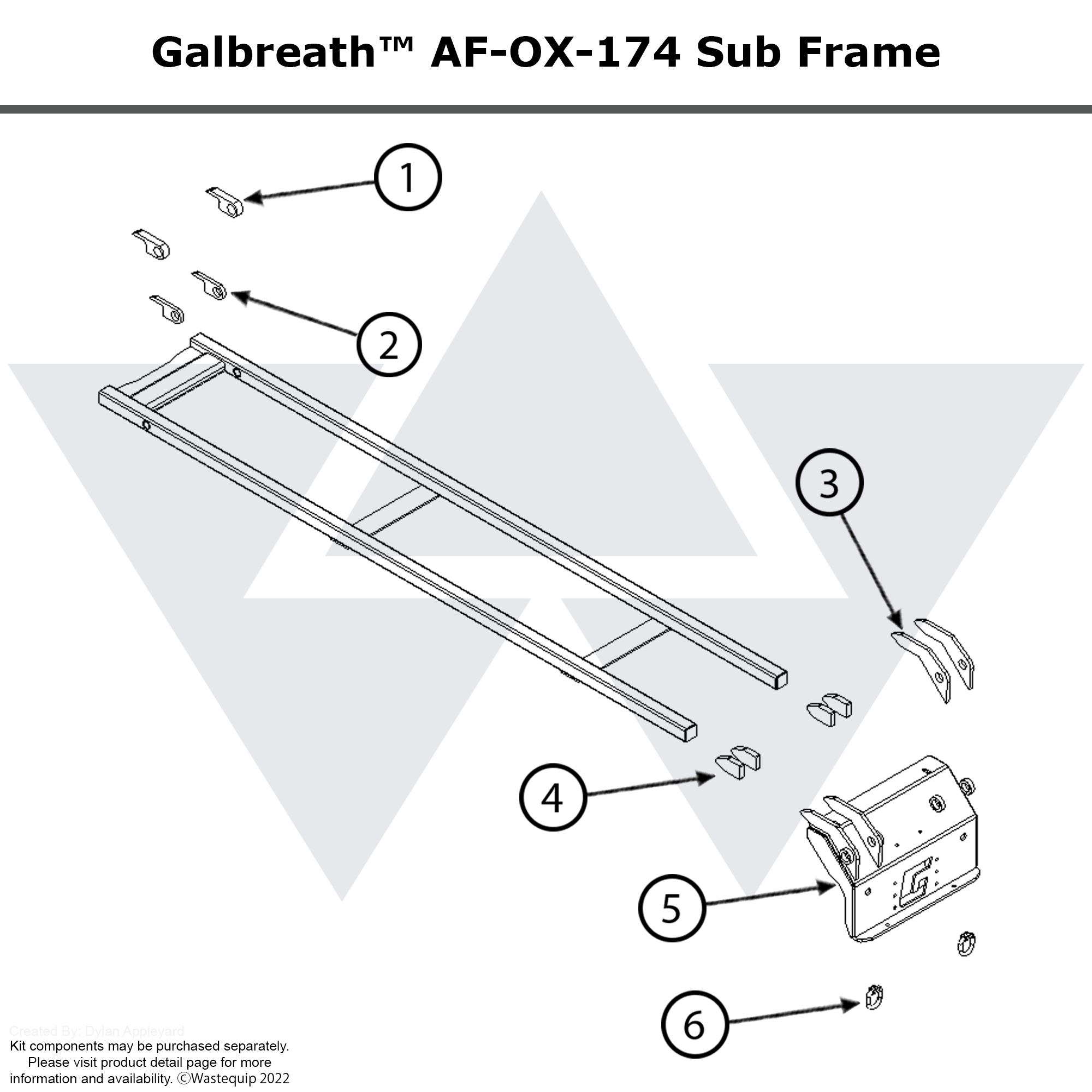 Galbreath™ Hoist AF-OX-174 Sub Frame Assembly