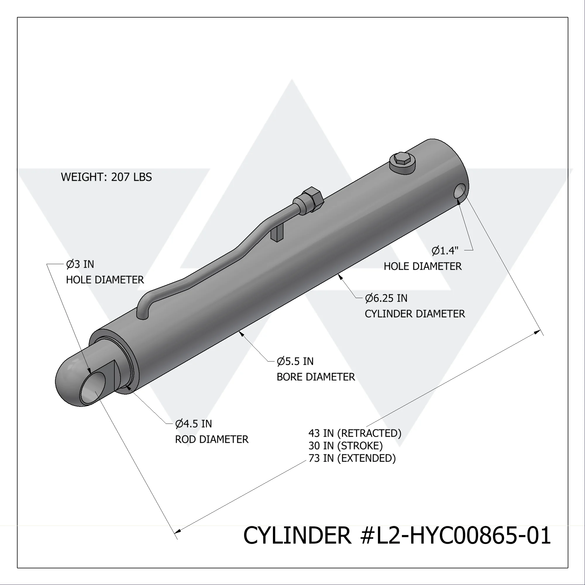 【バニラ53】 Wastebuilt® Replacement for Labrie Leach Operating Cylinder 2R3