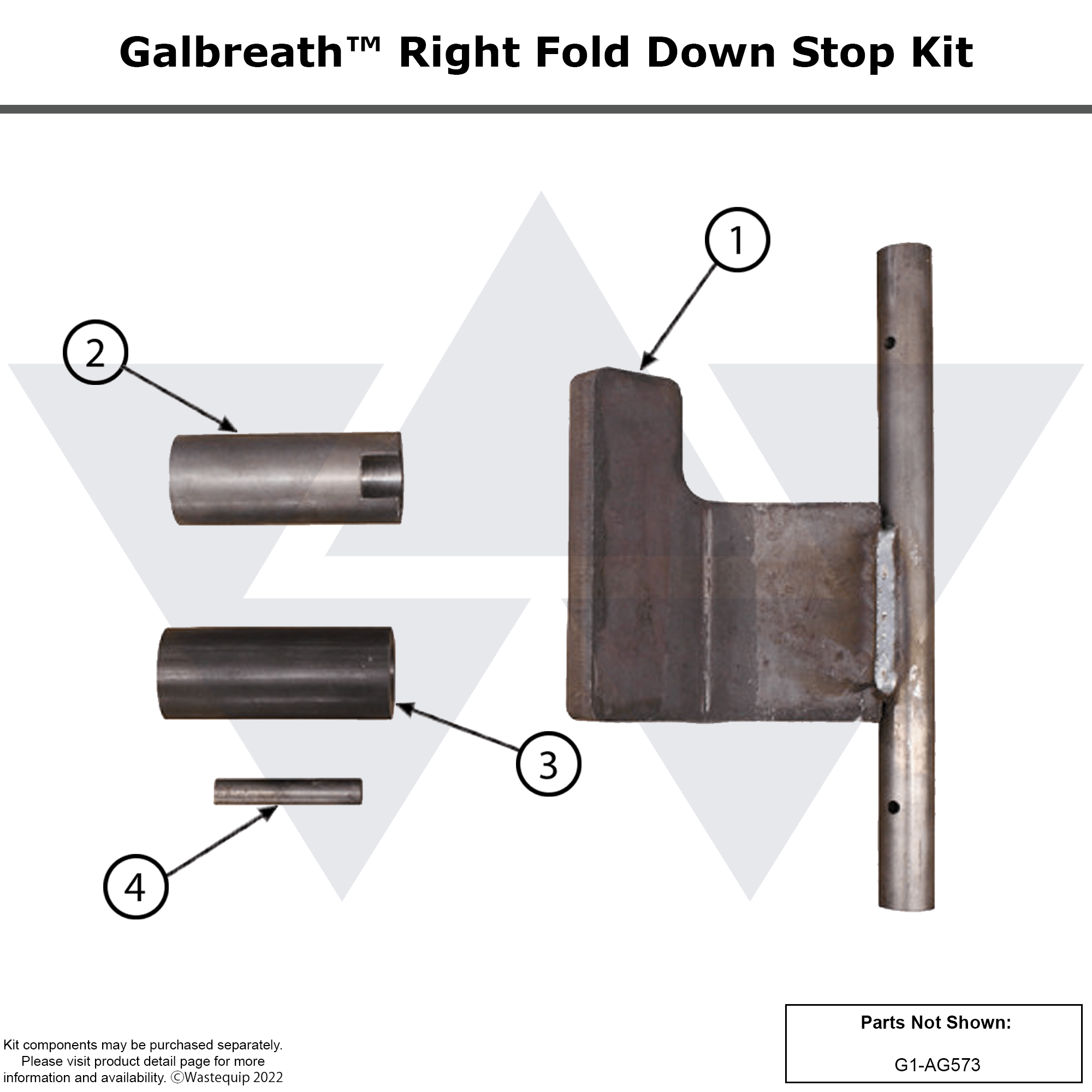 Galbreath™ Right Fold Down Stop (Flip Style)