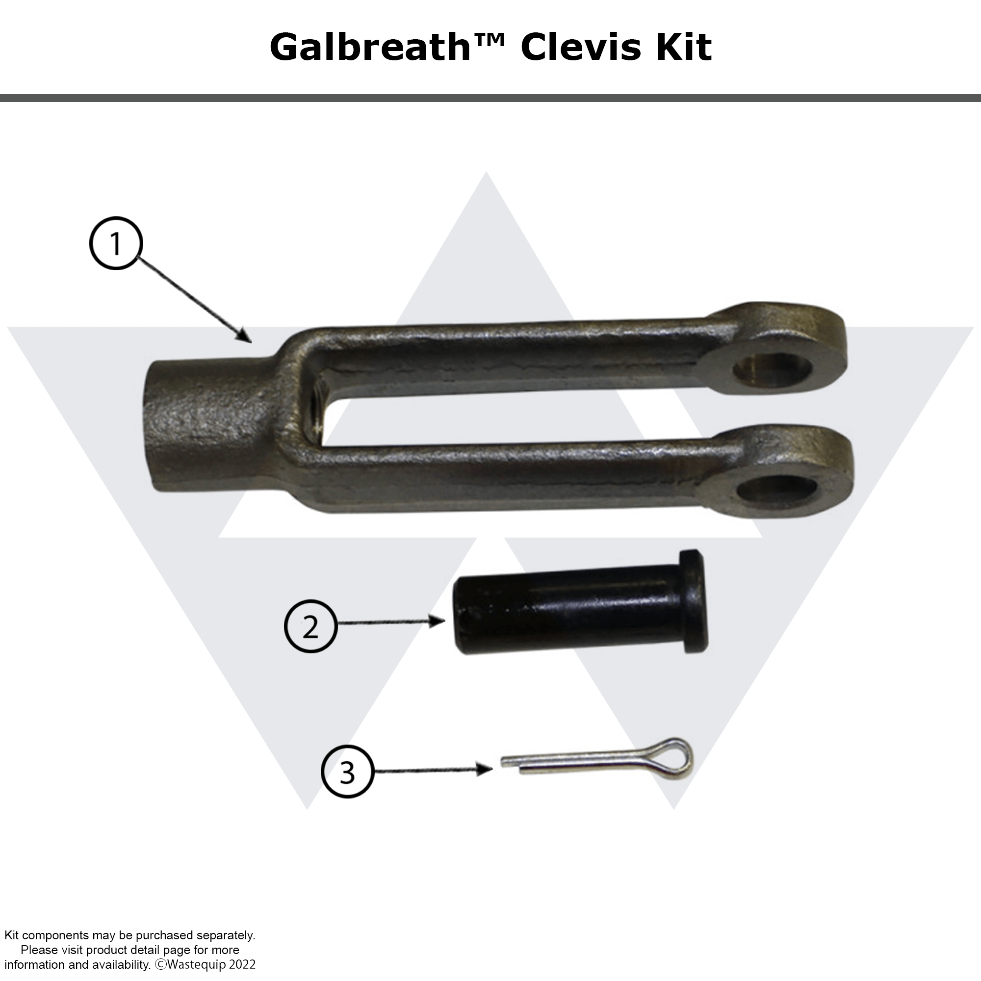Galbreath™ Clevis 5/8" SAE X 4 15/16"