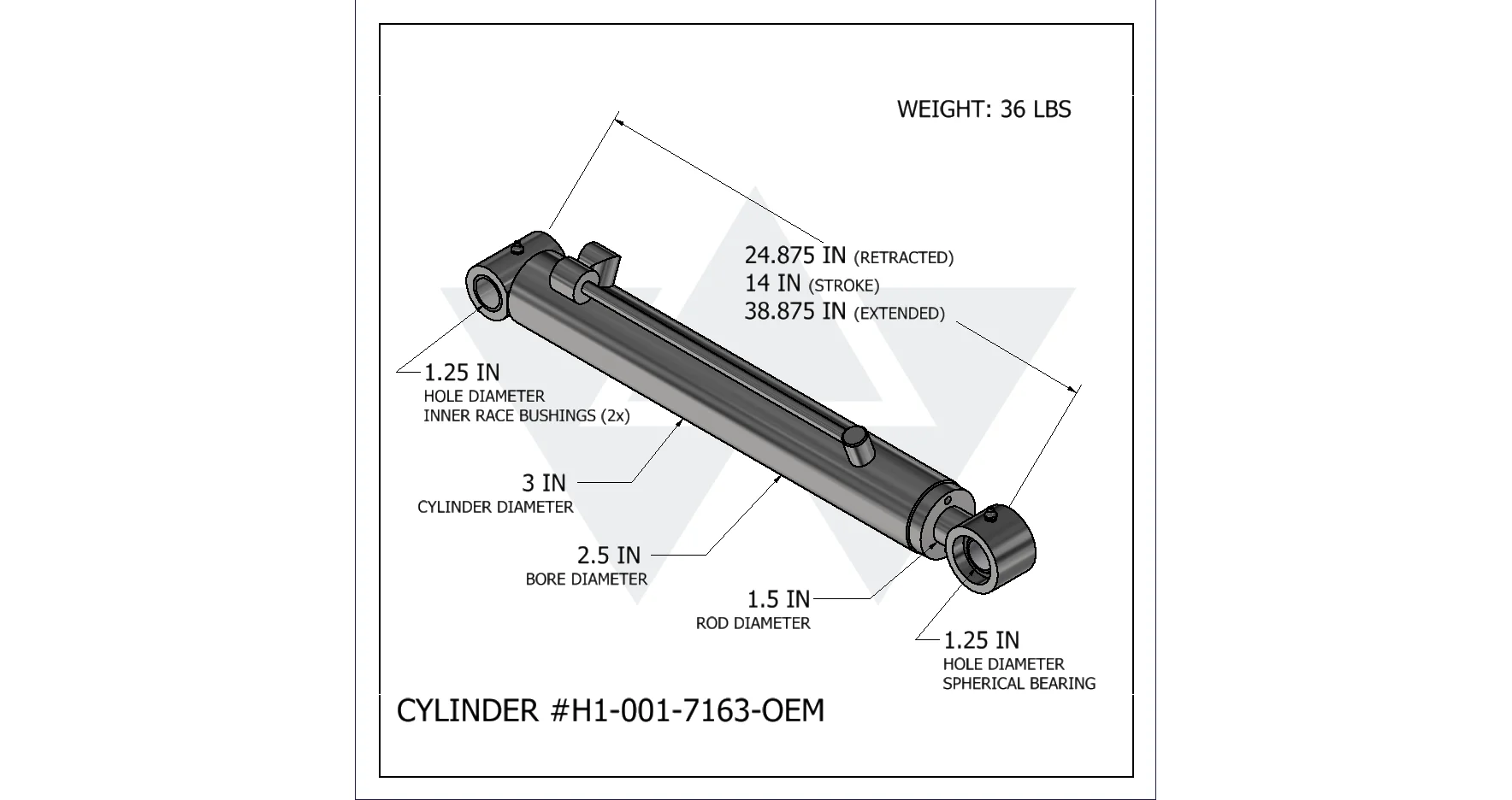 Wastebuilt® Replacement for Heil Lift Cylinder (2.5