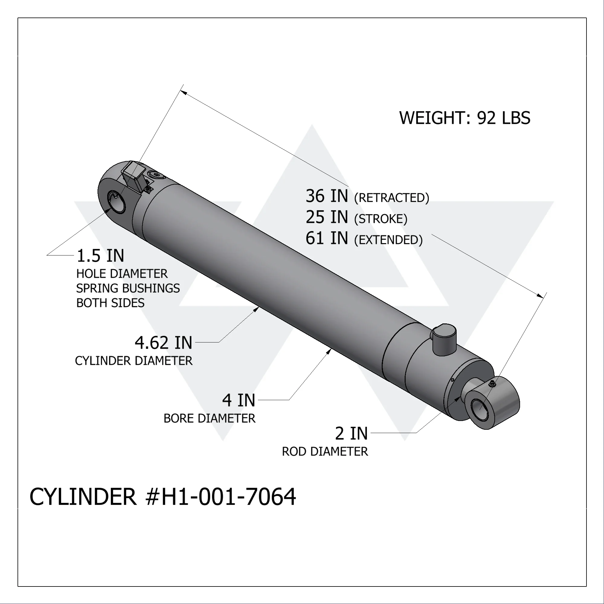 Wastebuilt® Replacement for Heil Odyssey Fork Cylinder with Sensor