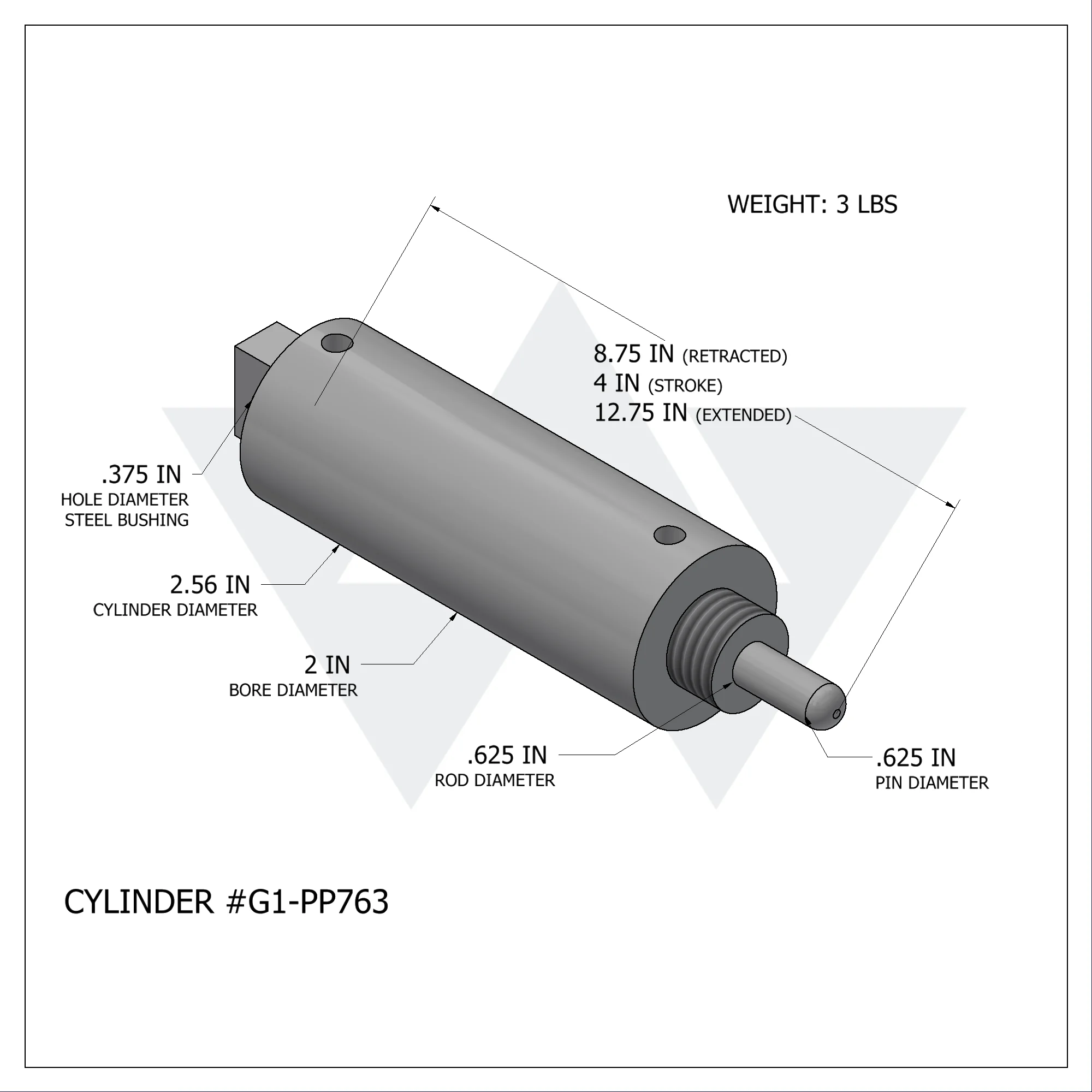 Wastebuilt® Replacement for Galfab Hooker Air Cylinder (2
