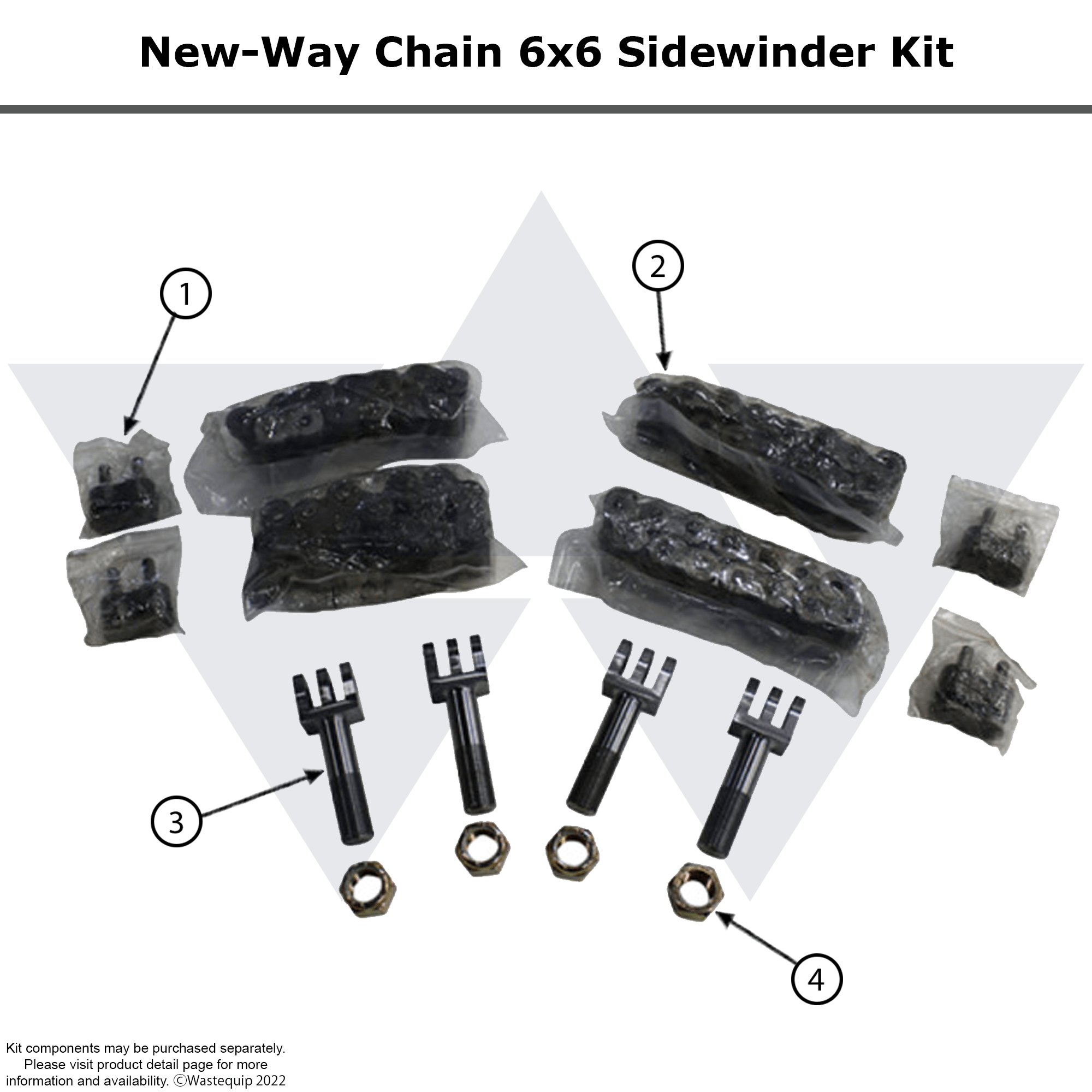 family cats　0507 Wastebuilt® Replacement for New Way Chain Kit, 6X6, Sidewinder