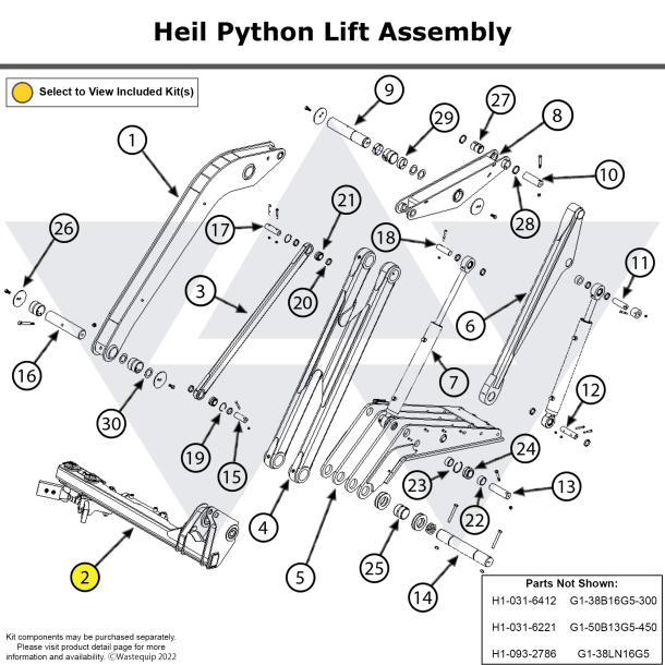 Wastebuilt® Replacement for Heil Python Lift Assembly | Wastebuilt.com