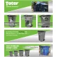 Toter® 64 Gal. Blue Trash Can with Quiet Wheels and Attached Blue Lid slider navigation image