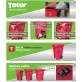 Toter® 64 Gal. Red Hazardous Waste Trash Can with Wheels and Lid Lock slider navigation image