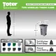 Toter® 32 Gal. Blue Trash Can with Quiet Wheels and Attached Blue Lid slider navigation image