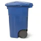 Toter® 64 Gal. Blue Trash Can with Quiet Wheels and Attached Blue Lid slider navigation image