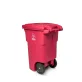 Toter® 64 Gal. Red Hazardous Waste Trash Can with Wheels and Lid Lock slider navigation image